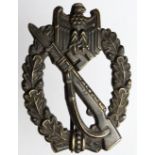 German Nazi Infantry Assault Badge in bronze, no makers mark