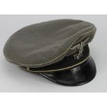 German Waffen SS Officers soft cap, white piping, infantry, SS RZM mark to peak, likely an old copy