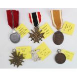 German Nazi medals & badges inc 1939 Bar to the Iron Cross. Merit Cross with Swords x2. Russian