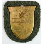 German Kuban arm shield on backing plate
