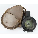 WW2 1943 dated MK 3 pocket compass in its 1946 dated brown leather case.