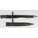 Spanish Bolo bayonet with scabbard, black blade (1941).