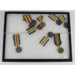 WW1 Victory medals 9x inc Czech, Brazil, Belgium, Japan, Siam, GB etc, some copies noted