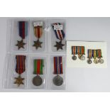 WW2 British medals - 1939-45 Star, Africa Star + 8th Army clasp, F & G Star, Burma Star (copy),