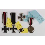 German WW1 Iron Cross 1st Class maker marked 'Kah'. Honour Cross with Swords maker marked 'Mo 44 R.