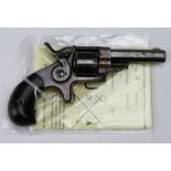 Small Pocket Revolver by Forehand and Wadsworth, calibre .22, barrel length 2.25". Sheath trigger,