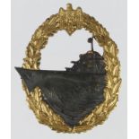 German Kriegsmarine destroyer war badge unmarked.