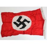 German 1938 dated double sided party flag 24x36 inches with various stencilling to the lanyard.