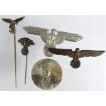 German Nazi 3rd Reich Eagle badges and various pins (5)