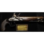 Ipswich interest - a fine flintlock holster pistol by Harcourt of Ipswich. Round barrel 9" of approx