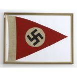 German framed WW2 NSDAP pennant.