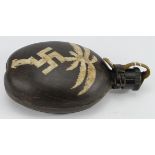 German Nazi Africa Corps Husk Water Bottle with hand painted D.A.K logo.