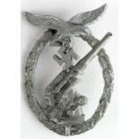 German Nazi Luftwaffe Flak Badge, no makers mark. Nice piece