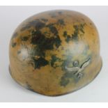 German WW2 pattern Paratroopers helmet some age wear to the paint finish with Luftwaffe officers hat