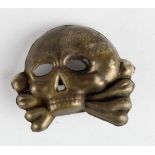 German Nazi Allgemeine SS Totenkopf Deaths Head Skull Cap Badge.