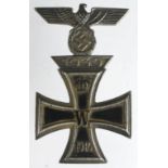 German Iron Cross 1st class with combined 1939 bar to the Iron Cross 1st class.