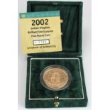 Five Pounds 2002 "Shield back" BU cased as issued