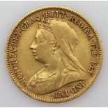 Half Sovereign 1900 Fine/GF