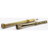 9ct Pencil (AF) along with a gold plated example