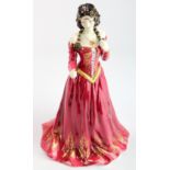 Royal Worcester limited edition figure 'The Fair Maiden of Astolat', fan detached (but present),