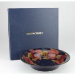 Moorcroft 'Pomegranate' Bowl. 1st quality. Signed Walter Moorcroft (1947-1953). Boxed. Measures 28cm