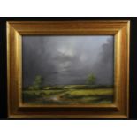 Peter M Drewett. Oil on canvas. Titled, After the Storm. Title verso. Signed lower right.Measures