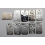 Ten (10) Silver 1oz rectangular ingots