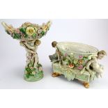 Meissen. Two pieces of Meissen marked porcelain, circa 19th Century, each decorated with