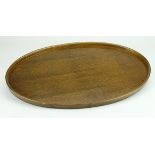 Pair of mahogany trays. The first with decorative inlay work of leaves and a floral design and