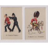 Cigarette cards, Nathan's, Comical Military & Naval Pictures (white border), two type cards, 'A