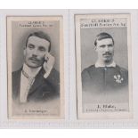 Cigarette cards, Clarke's, Football Series, two cards, no 27 J. Iremonger, Notts Forest (slight