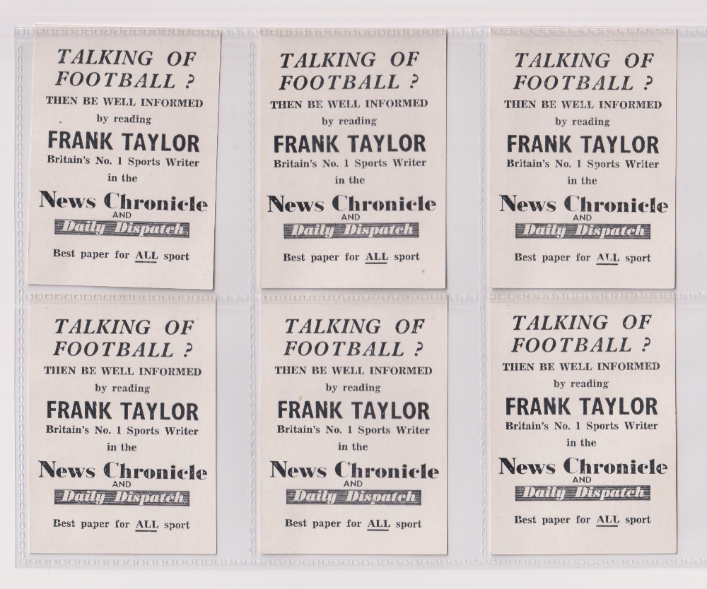 Trade cards, News Chronicle, Footballers, Preston North End, two sets with different printings, - Image 10 of 10