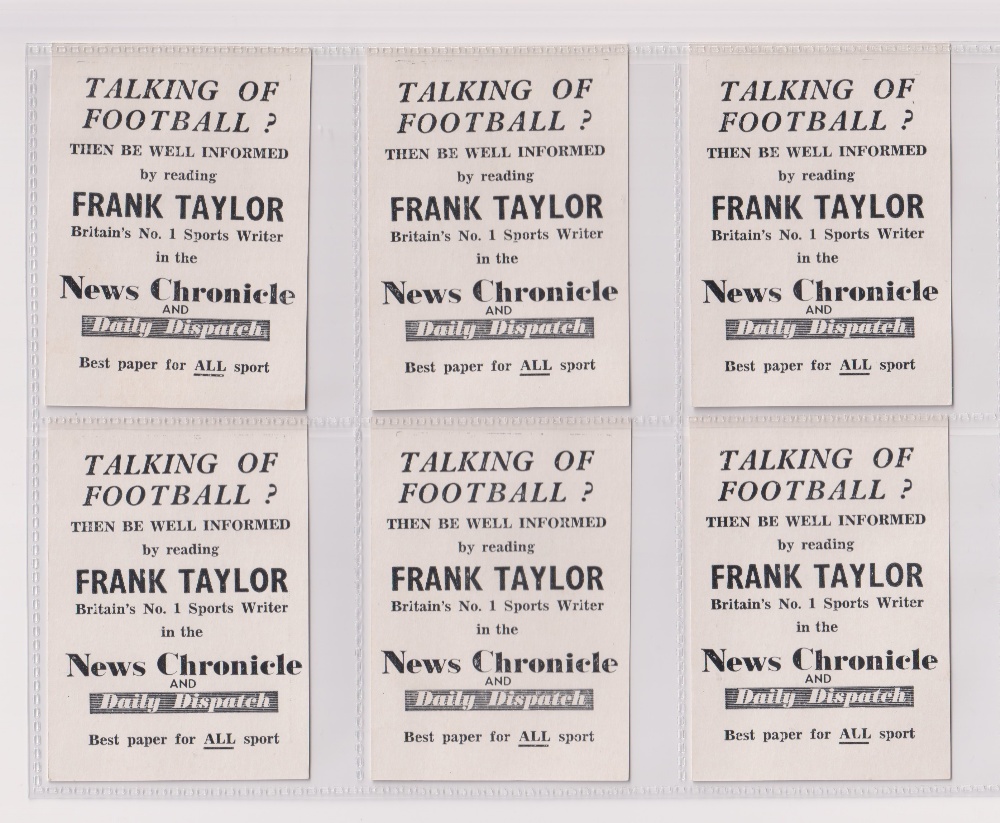 Trade cards, News Chronicle, Footballers, Preston North End, two sets with different printings, - Image 8 of 10