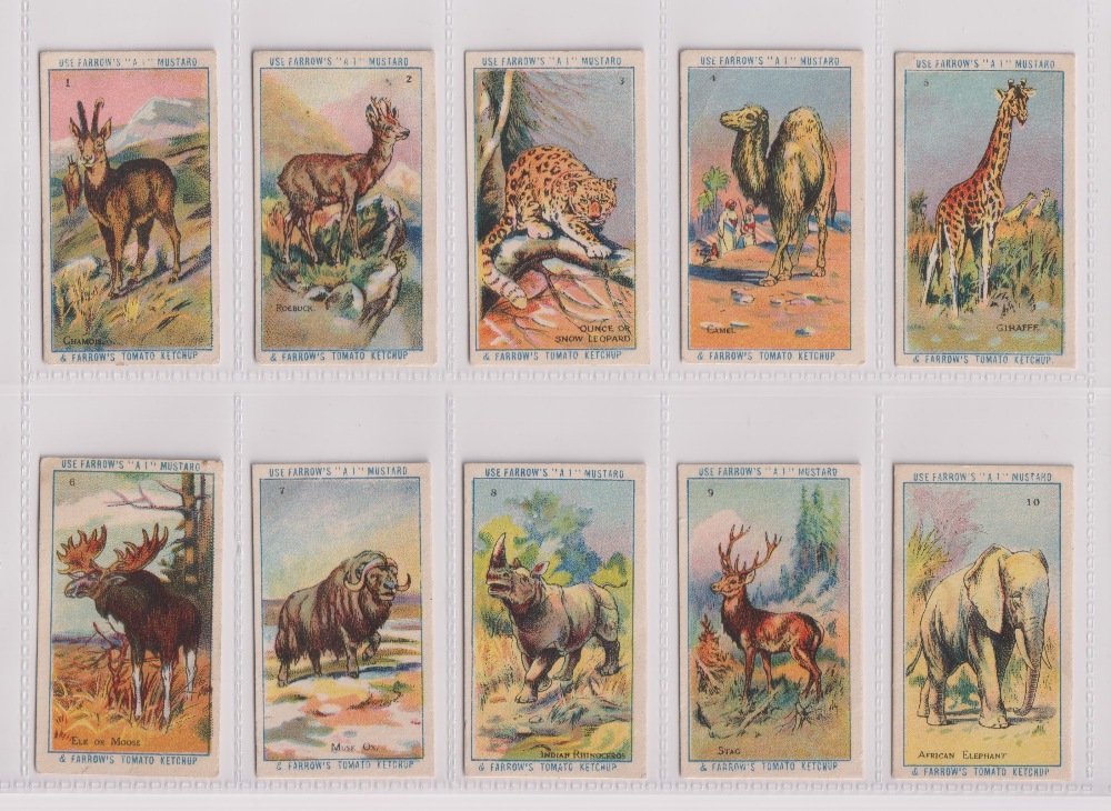 Trade cards, Farrows, Animals in the Zoo, (set, 50 cards) (gd)