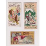 Trade cards, USA, Runkel Brothers, 3 different advertising cards for Breakfast Cocoa, Uncle Sam,