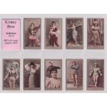 Cigarette cards, USA, Kinney, Actresses, Set 1 (set, 25 cards) (1 with staining to backs, a few