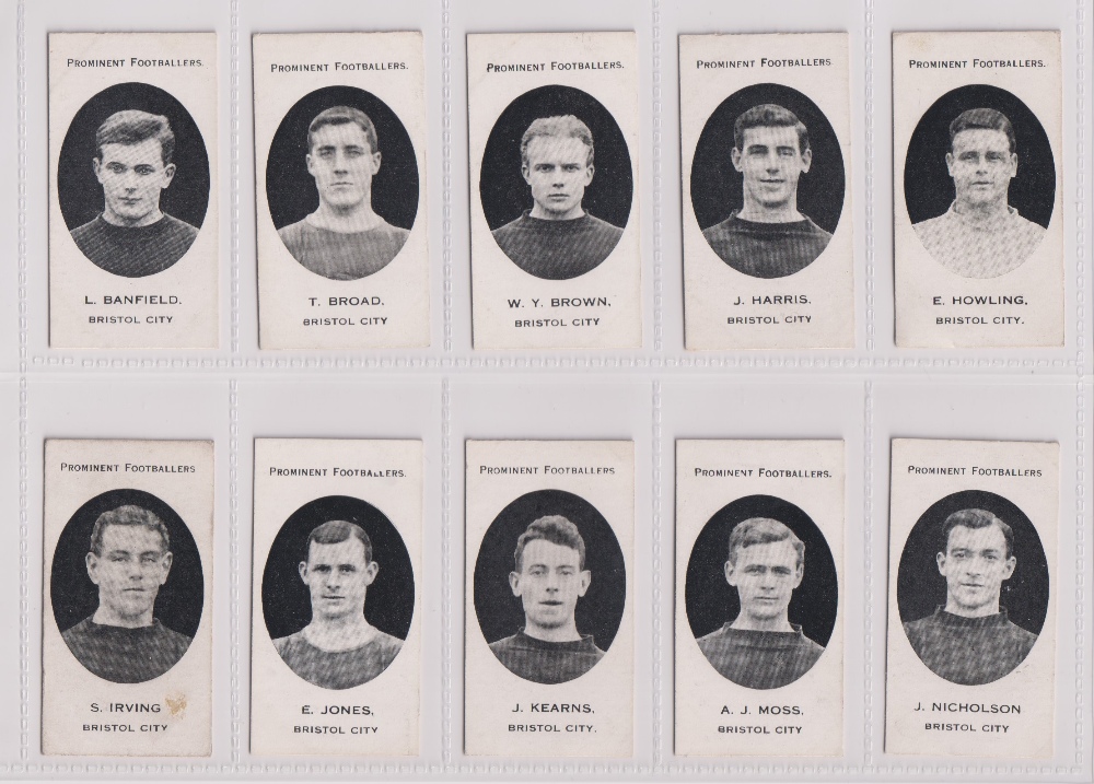 Cigarette cards, Taddy, Prominent Footballers (London Mixture), Bristol City (set, 15 cards) (2 with