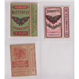 Cigarette packets, Hignett's, 3 different packets, Butterfly Cigarettes, Golden Butterfly Cigarettes