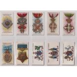 Cigarette cards, Taddy, 19 cards, Orders of Chivalry, (4), Second Series (2), Honours & Ribbons (1),