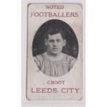 Cigarette card, Spiro Valleri & Co, Noted Footballers, scarce type card, Croot, Leeds City (