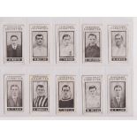 Cigarette cards, Churchman's, Footballers (brown) 10 cards nos 3, 13, 23, 24, 30,(x2), 32, 38,