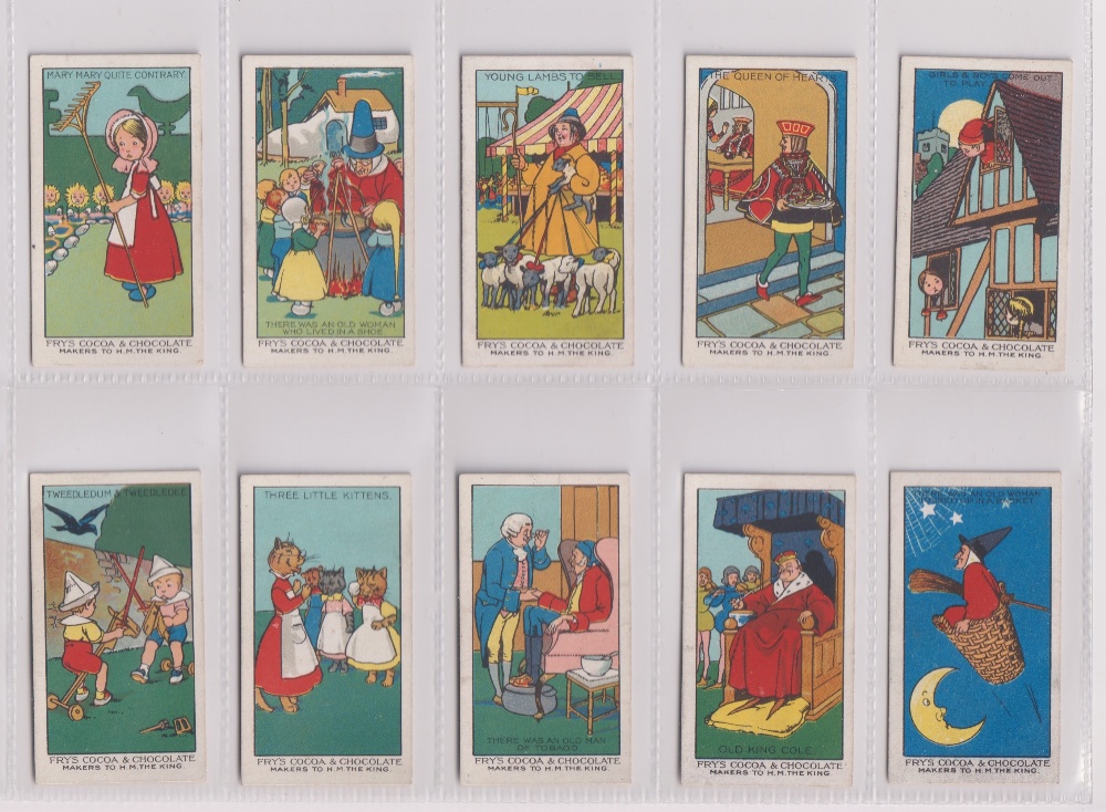 Trade cards, Fry's, Nursery Rhymes (set, 50 cards) (some light foxing to a few backs o/w good)