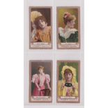 Cigarette cards, Richmond Cavendish, Actresses FROGA, 4 cards, Millie Lindon, Flo Levey, Miss