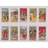 Trade cards, King's Specialities, Unrecorded History, 10 cards nos 1, 2, 4 (x2 different) 5, 6, 8,