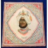 Tobacco silk, Carreras, Premium issue, Indian Maharajahs, type, The Maharaja of Patiala, with