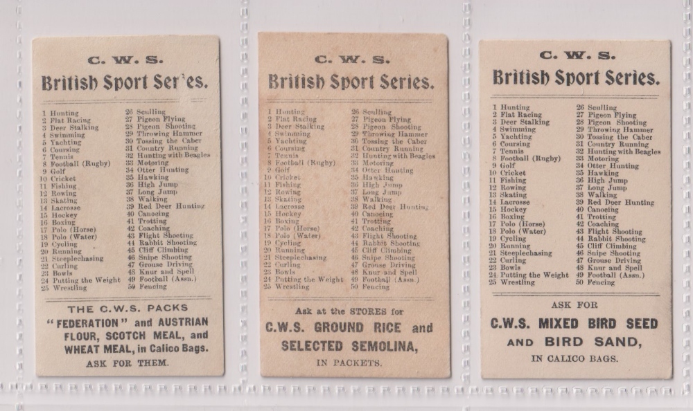 Trade cards, English & Scottish CWS, British Sports Series (23/50) nos 5, 17, 20, 22, 23, 24, 29, - Image 6 of 6