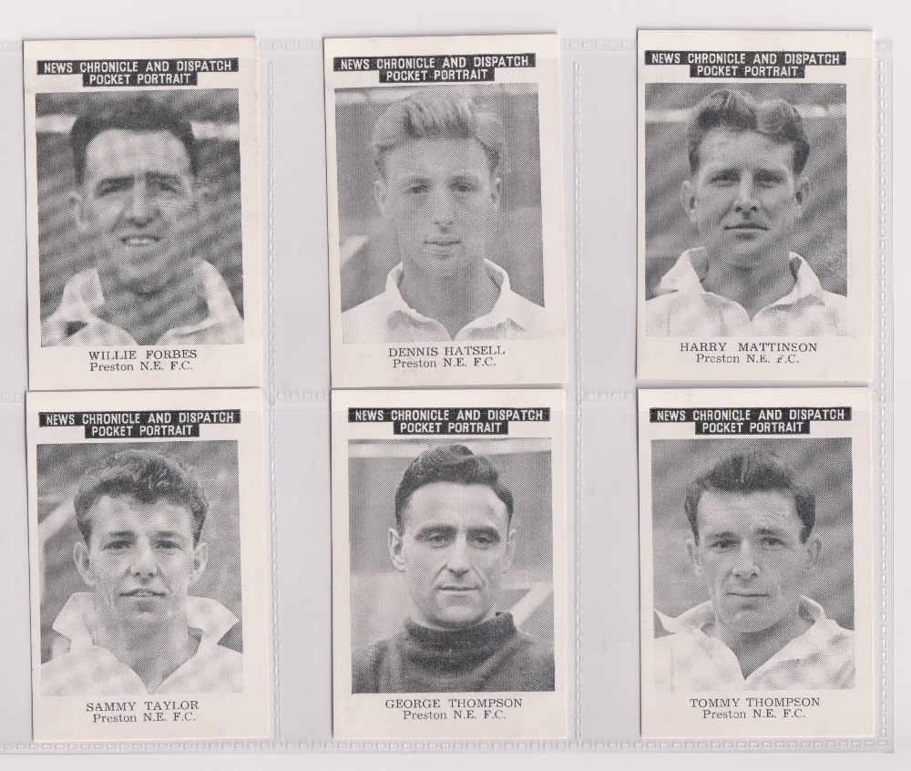 Trade cards, News Chronicle, Footballers, Preston North End, two sets with different printings, - Image 3 of 10