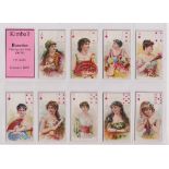 Cigarette cards, USA, Kimball, Beauties (Playing card inset) (set, 52 cards) (good)