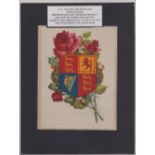 Tobacco silks, ITC Canada, Shield of Arms of Great Britain and Roses, 3 premium issues, one with