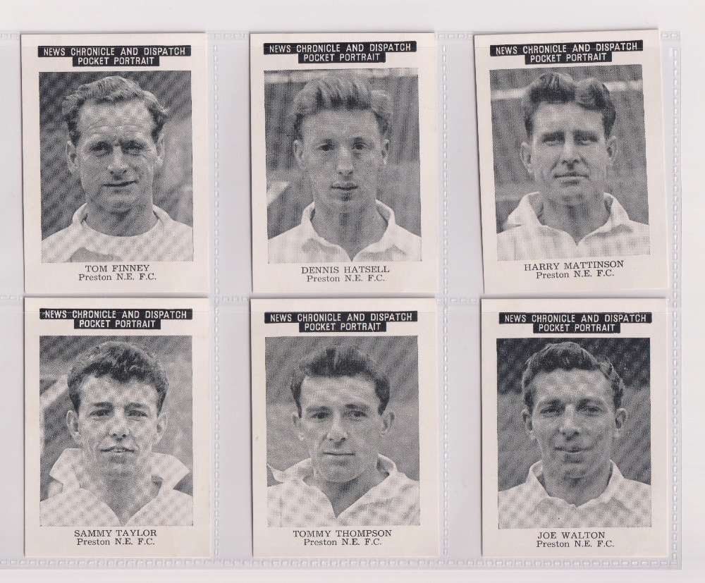 Trade cards, News Chronicle, Footballers, Preston North End, two sets with different printings, - Image 9 of 10